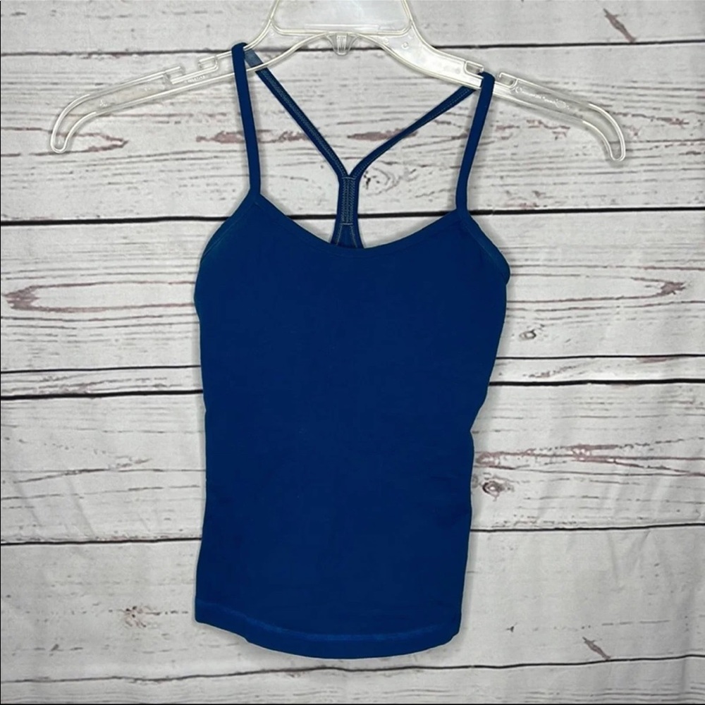 Lululemon power Y blue tank top sSz 2
